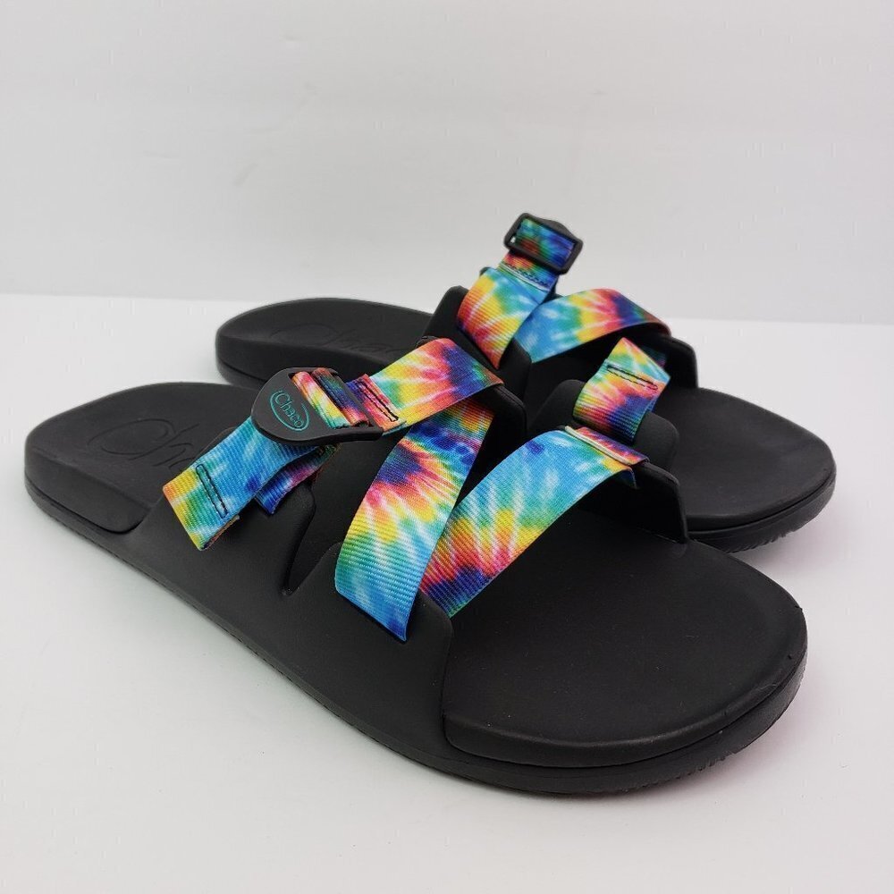 NEW Chaco Chillos Mens Size 13 Dark Tie Dye Slip On Outdoors Sport Slide Sandals